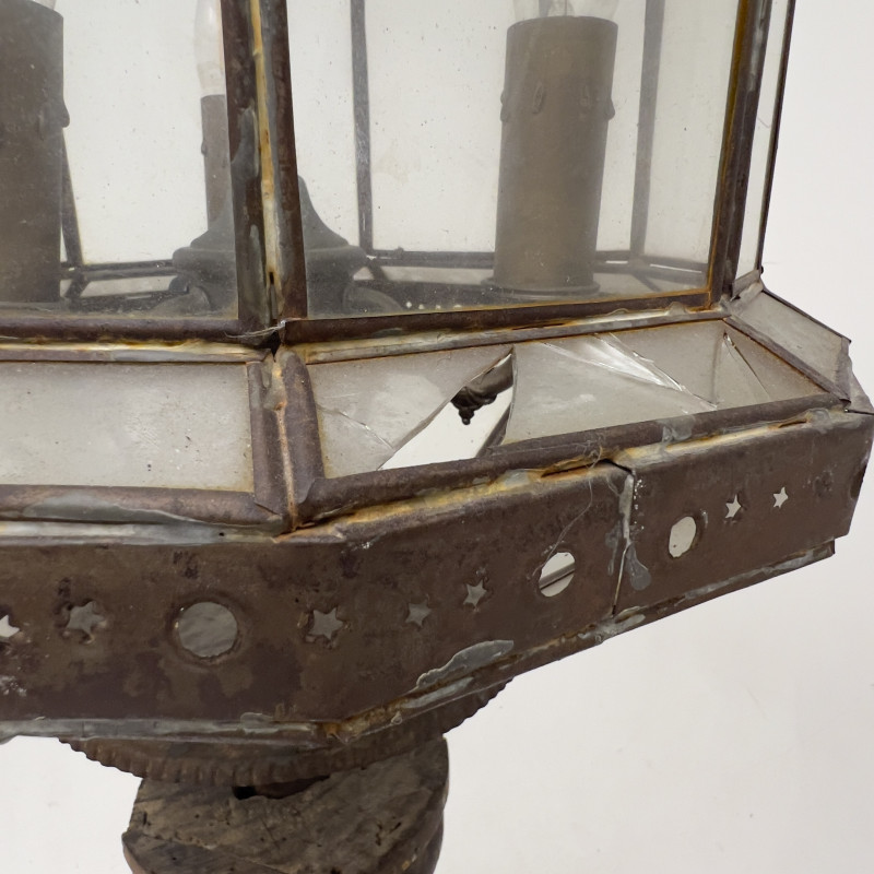 A Gothic Revival Pressed Steel Floor Lamp