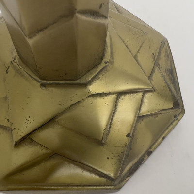 Art Deco Style Mixed-Metal and Molded Frosted Glass Table Lamp