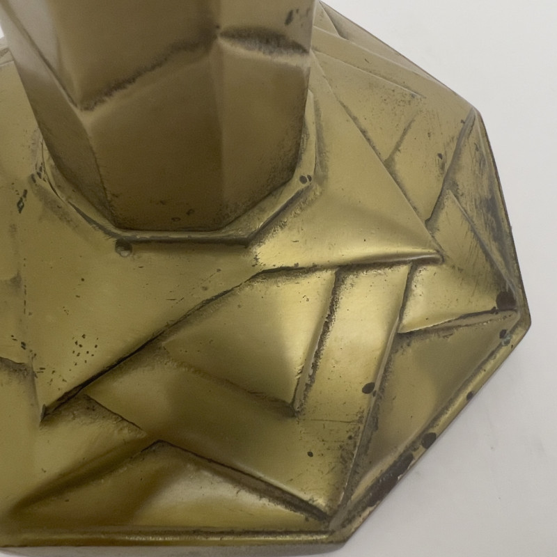 Art Deco Style Mixed-Metal and Molded Frosted Glass Table Lamp