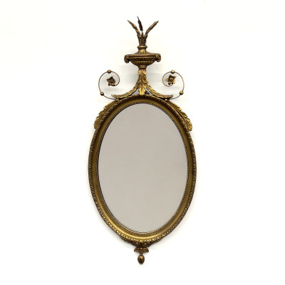Image for Lot A Neoclassical Style Giltwood and Gesso Wall Mirror
