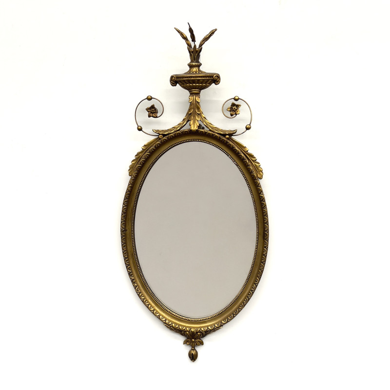 A Neoclassical Style Giltwood and Gesso Wall Mirror