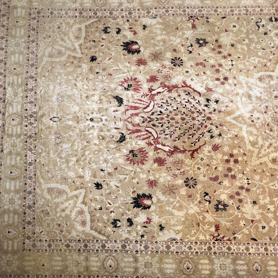 A Persian Tabriz Hand-Knotted Medallion Carpet