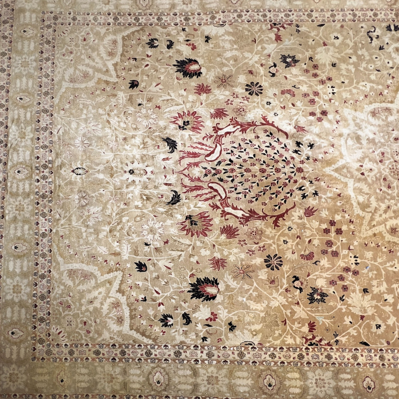 A Persian Tabriz Hand-Knotted Medallion Carpet