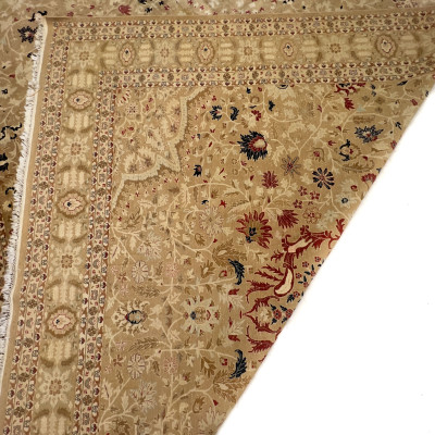 A Persian Tabriz Hand-Knotted Medallion Carpet