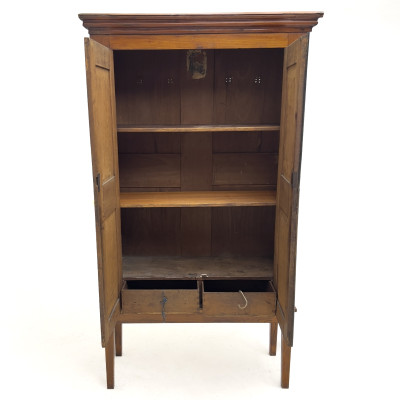 An Antique Country Pine Wardrobe Cupboard on Stand