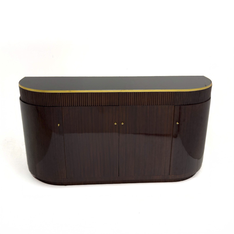 An Art Deco Style Macassar Ebony Demilune Credenza, Ralph Lauren