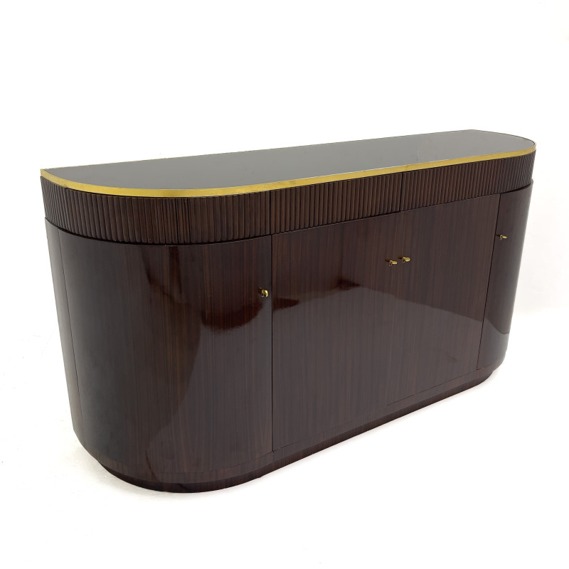 An Art Deco Style Macassar Ebony Demilune Credenza, Ralph Lauren