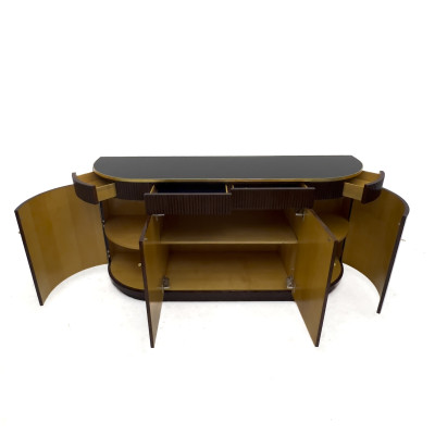 An Art Deco Style Macassar Ebony Demilune Credenza, Ralph Lauren