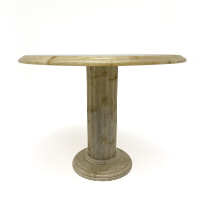 A Modern Topaz Avano Onyx Pedestal Center Table
