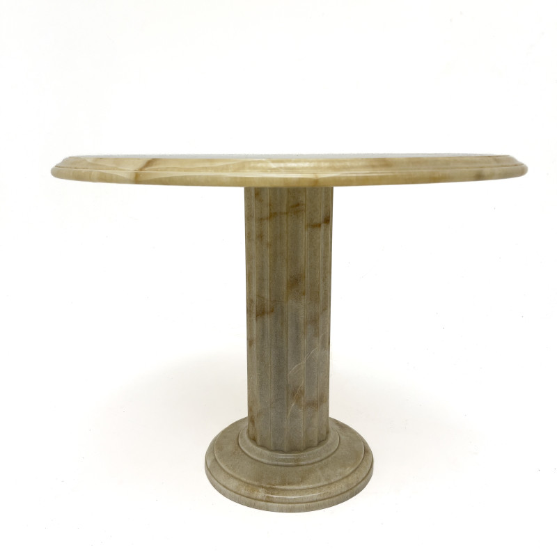 A Modern Topaz Avano Onyx Pedestal Center Table