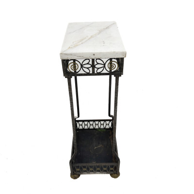 Art Deco Style Wrought Iron and Brass Pedestal Plant Stand