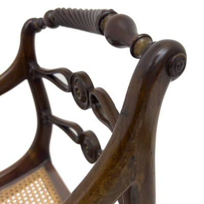 Suite of Eight Regency Style Carved Hardwood Dining Chairs