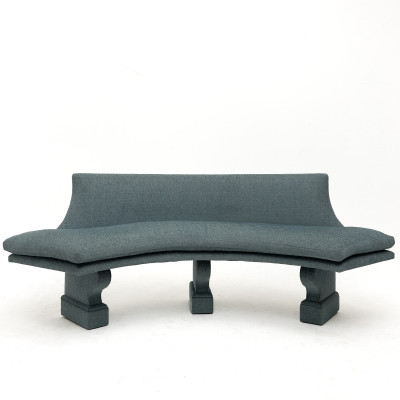 Image for Lot A Contemporary Custom Upholstered "Curved Bench" Banquette, John Saladino