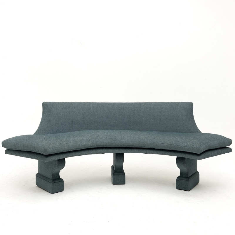 A Contemporary Custom Upholstered "Curved Bench" Banquette, John Saladino