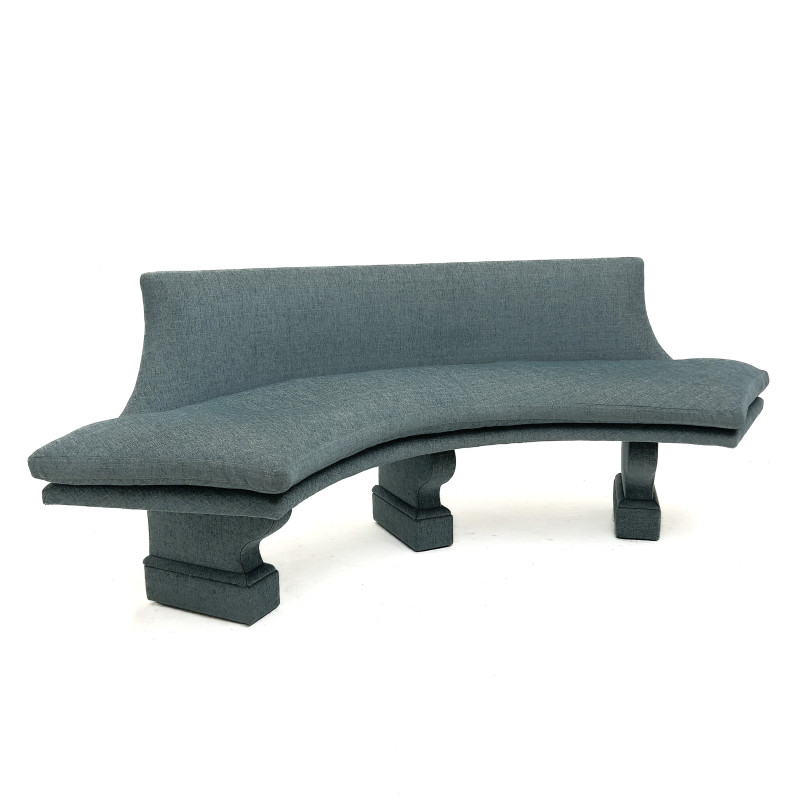 A Contemporary Custom Upholstered "Curved Bench" Banquette, John Saladino