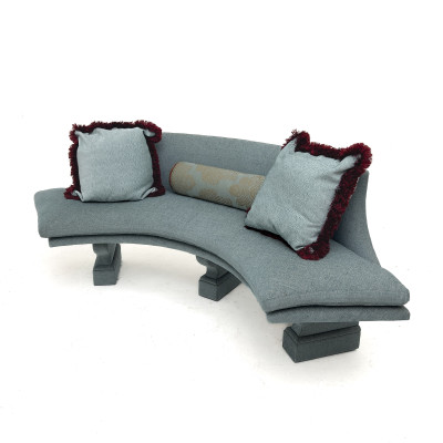 A Contemporary Custom Upholstered "Curved Bench" Banquette, John Saladino