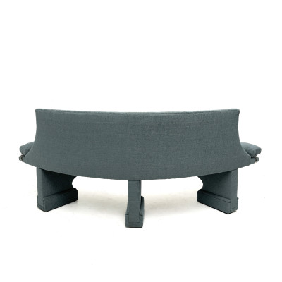 A Contemporary Custom Upholstered "Curved Bench" Banquette, John Saladino