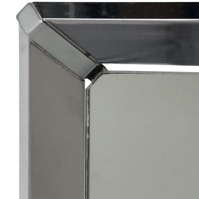 A Pair of Chrome and Mirrored Glass End Tables
