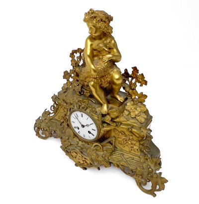 Napoleon III Gilt-Bronze Mantel Clock