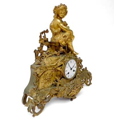 Napoleon III Gilt-Bronze Mantel Clock
