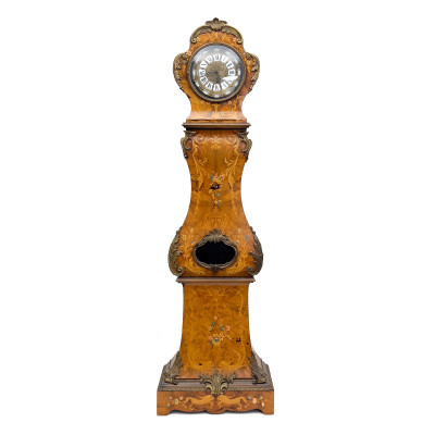 Image for Lot Louis XV Style Marquetry Tall Case Clock, Incorporating a Franz Hermle & Sohn Movement