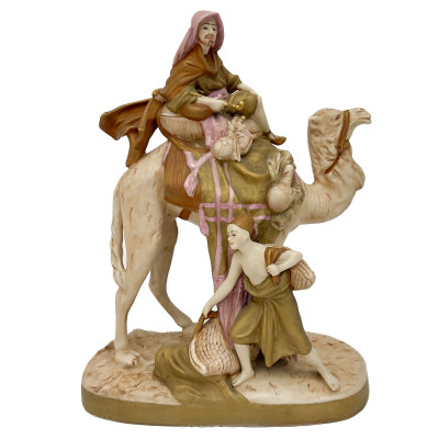 Image for Lot Art Nouveau Figural Porcelain Group of a Camel Caravan, Royal Dux