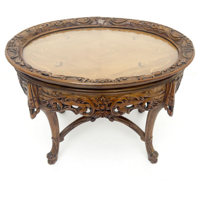 Louis XV Style Mahogany Tray Top Coffee Table