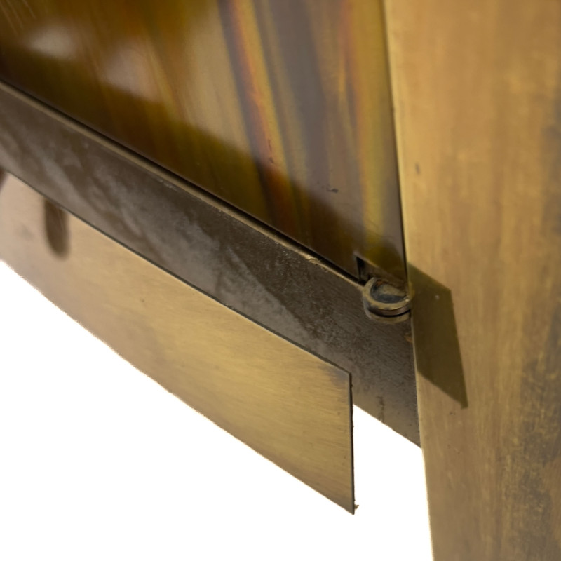 An Acid-Etched Brass and Credenza - Bernard Rohne for Mastercraft