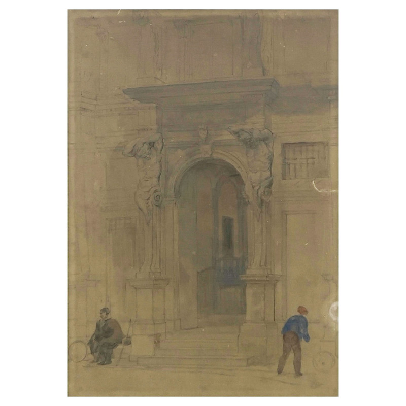 William Parrott - Entrance to the Palazzo Durazzo, Genoa