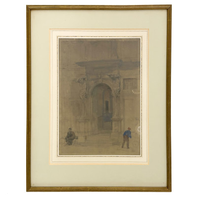 William Parrott - Entrance to the Palazzo Durazzo, Genoa