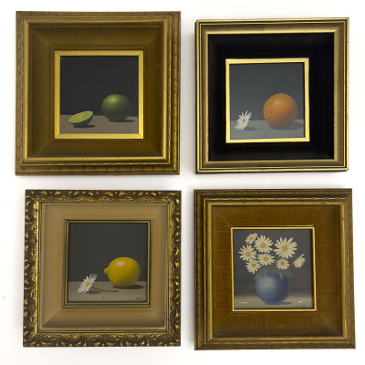 Image for Lot Frank Whipple - Four Still Lifes (Fruit and Daisies)