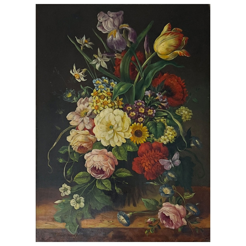 Oscar Robert Dogarth - Still Life with Spring Flowers