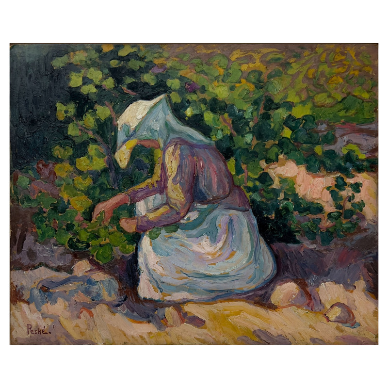 Jean Peské - La Vendange (Woman Harvesting Fruit)