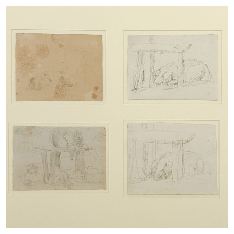 Eugène Boudin - Untitled (4 pig studies)