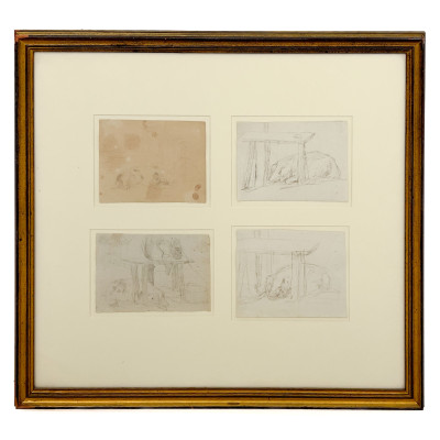 Eugène Boudin - Untitled (4 pig studies)