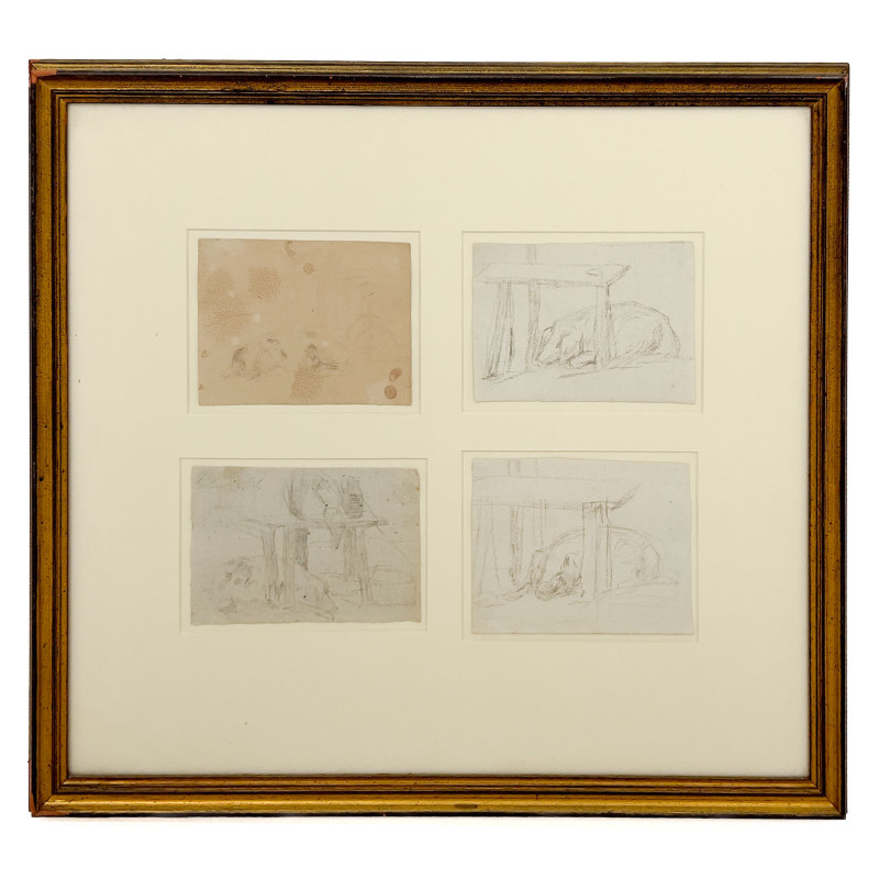 Eugène Boudin - Untitled (4 pig studies)