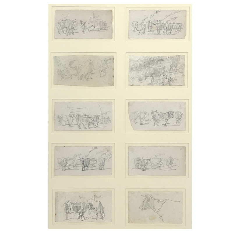 Eugène Boudin - Ten sketches of cows