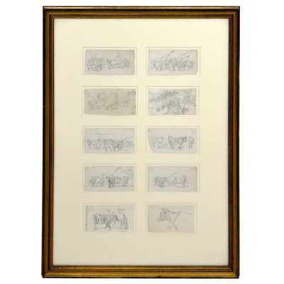 Eugène Boudin - Ten sketches of cows
