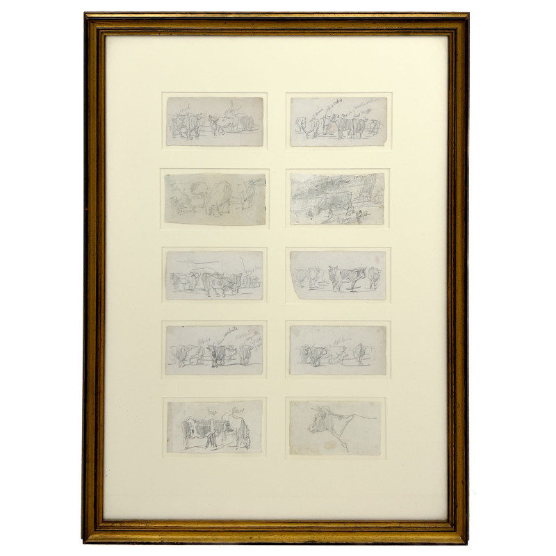 Eugène Boudin - Ten sketches of cows