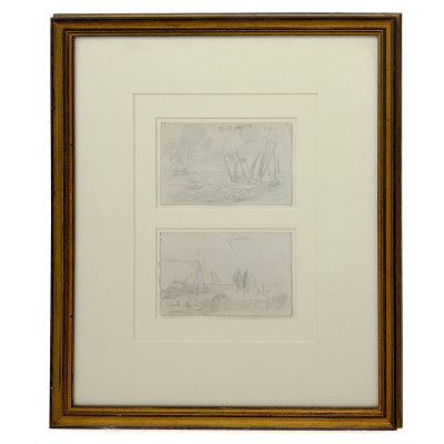 Eugène Boudin - Two Maritime Sketches