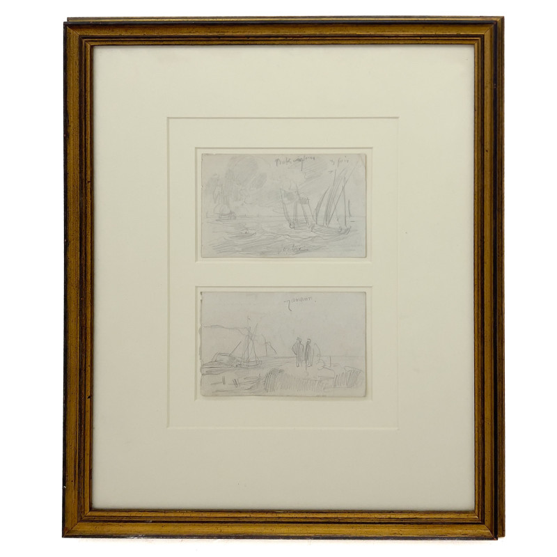 Eugène Boudin - Two Maritime Sketches