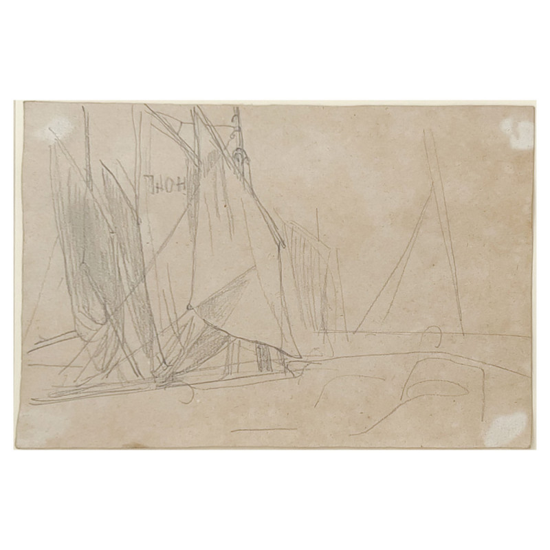 Eugène Boudin - Sketch of a Sailboat