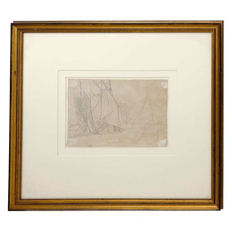 Eugène Boudin - Sketch of a Sailboat