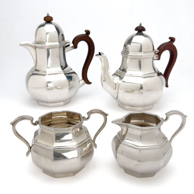 Image for Lot English Sterling Silver Coffee and Tea Service, Ellis Brothers