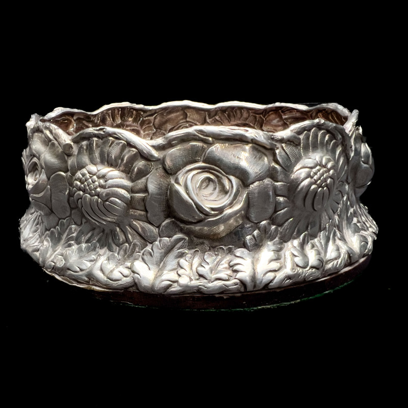 Crystal Claret Jug and Salmer Silver Wine Coaster