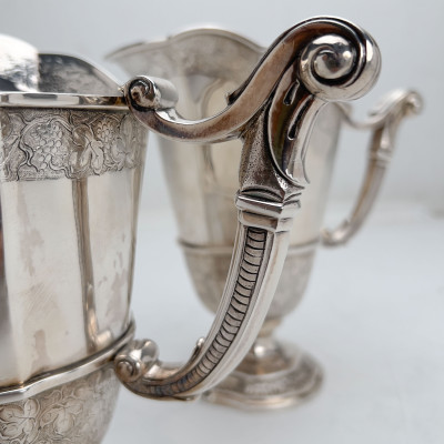 A Pair of 950 Silver Ewers
