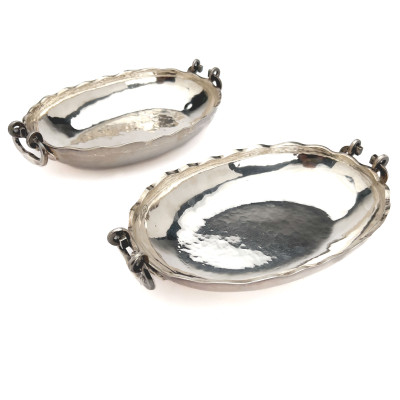Image for Lot Handmade Sterling Silver Serving Dishes, Casa Welsch, Peru