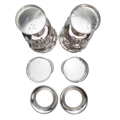 A Pair of Old Sheffield Plate Silver Wine Coolers