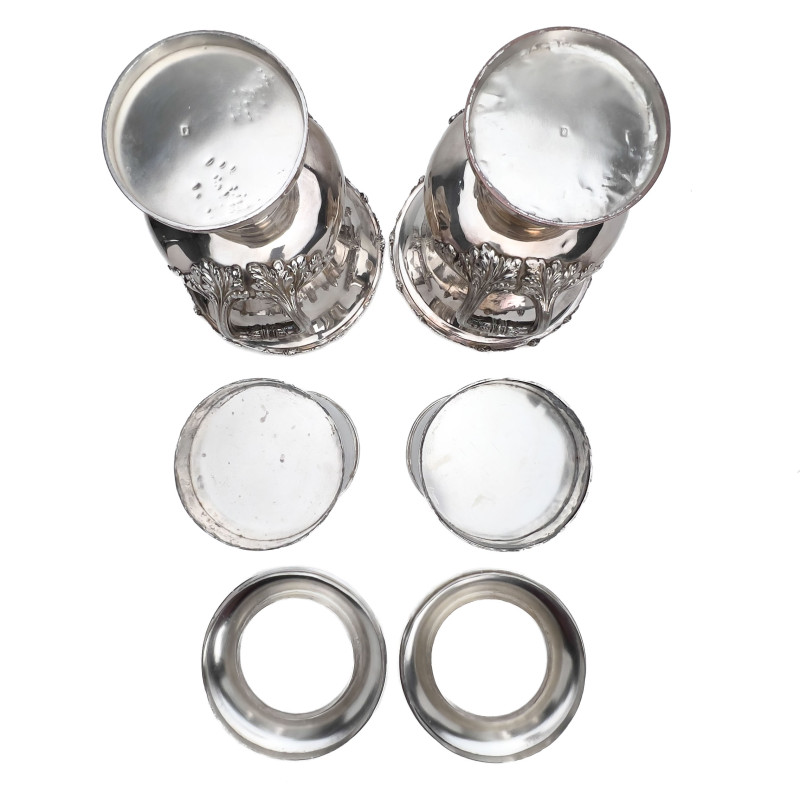 A Pair of Old Sheffield Plate Silver Wine Coolers