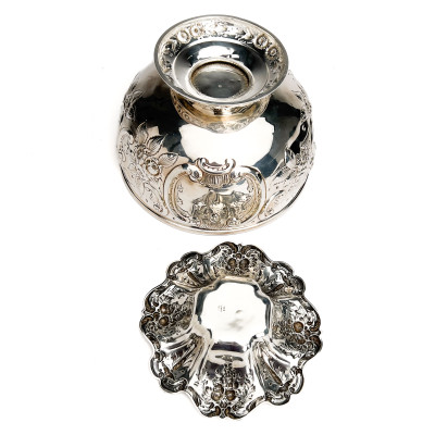 Edwardian Sterling Silver Punch Bowl and Low Dish